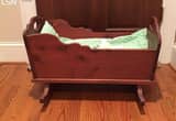 Doll cradle with quilt-vintage