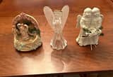 2 angel candle holders and musical angel