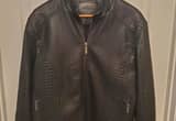 Men' s Black Vegan Leather Jacket Size Md
