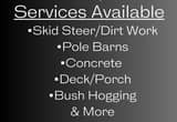 pole barns, skid steer work ect