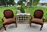 Pair of brown accent chairs