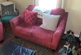 Red Couch and Loveseat