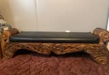 wooden carved bench