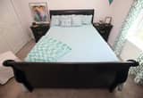 Black Sleigh Bed and night stands