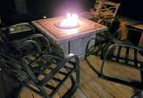 Outdoor firepit with 4 chairs & cushions