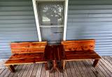 Cedar Benches and Small Tables