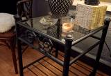 $40 metal and glass end tables/ nightstan