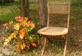 Antique folding teak chair