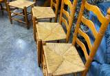 4 antique latter back chairs