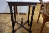 marble top and mahogany side table