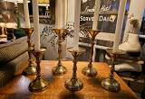 6 large and shorter candle holders