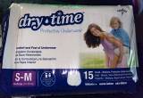 Dry-time S-M 40-70 pds. underwear 20 pks