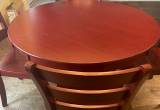 Wooden dinette table and 4 chairs