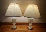 Vintage Crystal and Brass Lamps
