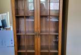 Bookcase, Wooden, Glass Doors