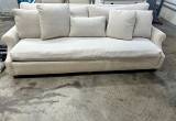 white linen down filled couch