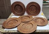 6 - Pier 1 Wicker Rattan Charger Plates