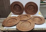 6 - Pier 1 Wicker Rattan Charger Plates
