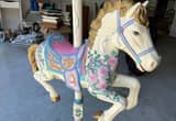 Decrotive wooden carousel horse