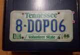 1986 Tennessee License Plate