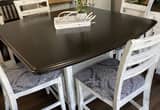 white chalk paint/ distress dining table