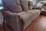 reclining loveseat, sofa and twin bed