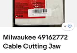 Brand New Milwaukee Cable Cutting Jaw