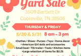 Yard Sale 5/30 and 5/31