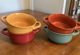 stoneware double handle bowls