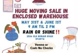 Huge moving sale in enclosed warehouse