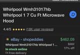 Whirlpool with hood microwave