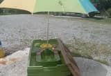 Step 2 sand table, umbrella & sand toys