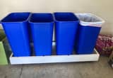 recycling bins with rolling cart