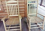 2 Classic Natural Wood Rocking Chairs