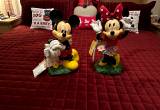 Mickey & Minnie Mouse lighted statues