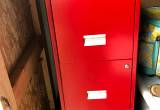 Red file cabinet