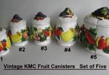Vintage KMC Fruit Canisters Set of Fiv