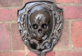 Solid Concrete Gothic Skull Plaque