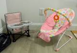 Graco High Chair, Bouncer & New Booster