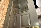 Steel exterior door w/ beveled glass