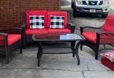 Loveseat, 2 chairs with table