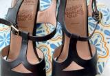 womens Black Leather Sandals New no Tag