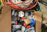 Electric wire and box of stuff.