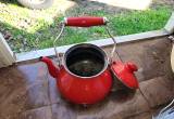 Enamel Kettle Red in color