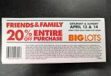 Big Lots Friends and Family Sale