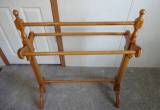 Solid oak quilt/ bedspread rack