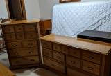 Oak chest of drawers and dresser