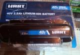 Hart 40Volt 2.5 ap Lithium Batterry new