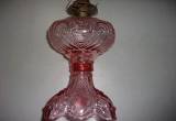 Antique Pink Princess Feather Oil Lamp
