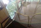 glass table with 2 chairs